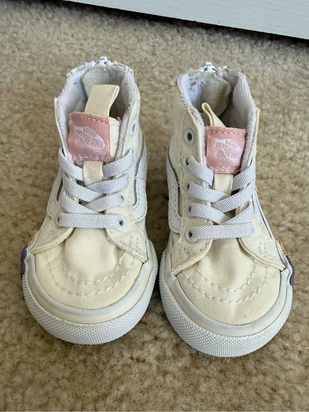 Toddler Vans sk8-hi side zip flower shoes